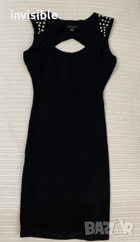 Черна рокля с гол гръб, снимка 2 - Рокли - 52520051