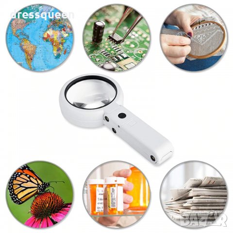 2786 Настолна лупа с LED осветление и увеличение 5х и 11х