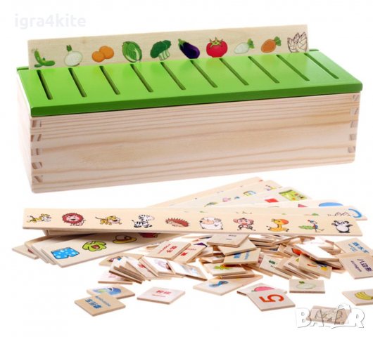 Монтесори дървена кутия за класификации голям размер / монтесори материали, снимка 12 - Образователни игри - 37758765