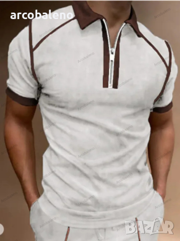 Мъжка поло риза с цип и ревер с къс ръкав, 6цвята , снимка 5 - Тениски - 44780947