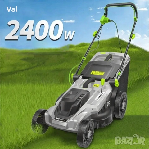 Мощна електрическа косачка за трева 2400W – 50 литра кош и 5 степени на косене, снимка 7 - Друга електроника - 53943143