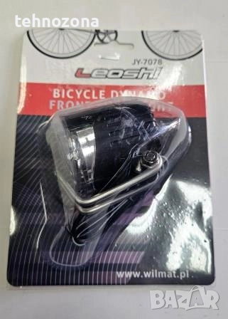 Фар велосипед преден за динамо с диод, ЧЕРЕН LEOSHI JY-7078