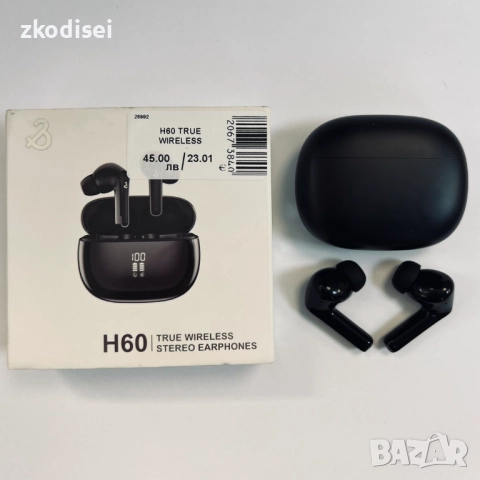 Bluetooth Слушалки H60 TRUE WIRELESS, снимка 1