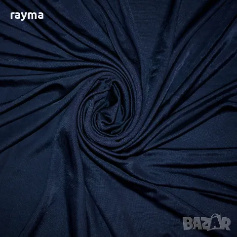 Плат италианско вискозно жарсе мастилено синьо, снимка 2 - Платове и дамаски - 50098303