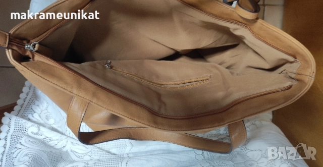 Голяма дамска чанта, кожена, нова, снимка 5 - Чанти - 47601490