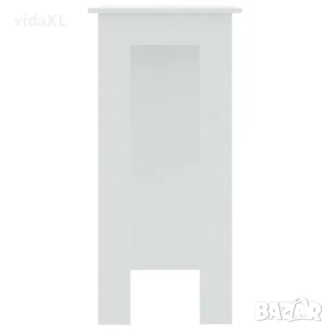 vidaXL Бар маса с рафт, бяла, 102x50x103,5 см, инженерно дърво, снимка 4 - Маси - 56147823