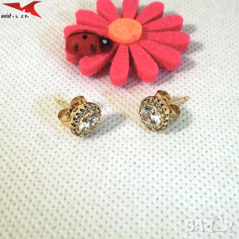 Обеци с 14К златно покритие 2141894