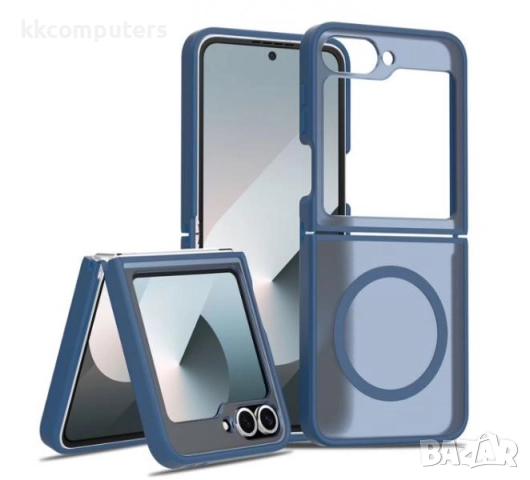 Калъф силикон мат MagSafe / Син / за Samsung Z Flip 6 / Z Flip 7 Fe Баркод : 3133002