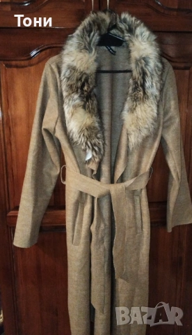 MADE IN ITALY Ново Красиво Дамско Палто с Пух L