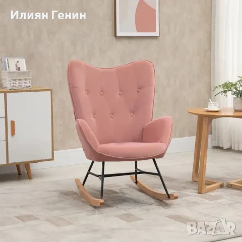 Люлеещ се стол HOMCOM с капитониране, снимка 2 - Столове - 56048731