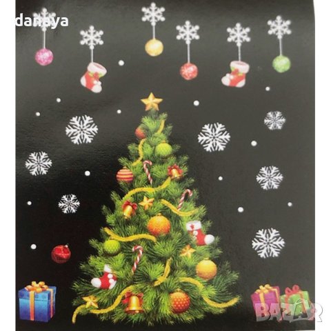 4244 Коледен стикер за прозорец Пингвини Елхичка, 60x45cm, снимка 8 - Декорация за дома - 42821528