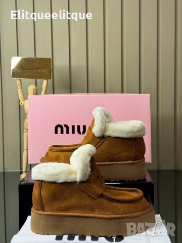 дамски боти с пух miu miu, снимка 3 - Дамски боти - 52225554
