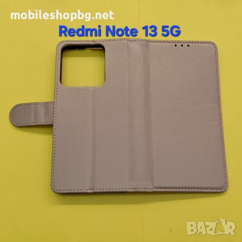 Redmi Note 13 5G калъф страничен с прегради черен син златен червен, снимка 3 - Калъфи, кейсове - 48809775