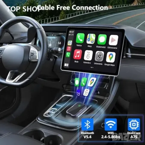 Нов Безжичен CarPlay адаптер за автомобили коли 2017+, iPhone iOS 10+, снимка 3 - Друга електроника - 49919366