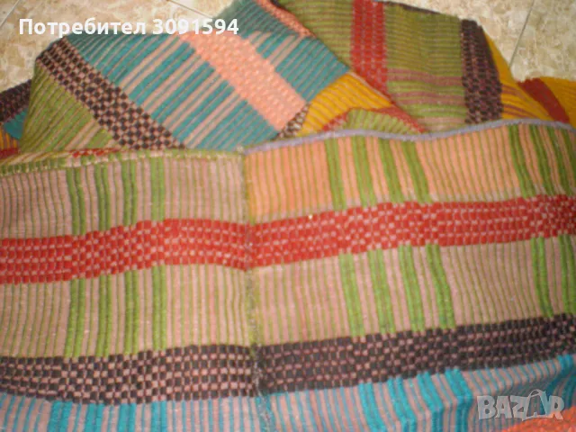 Килим Ръчно тъкан разноцветен вълнен килим от 19 век фолк Арт, снимка 2 - Антикварни и старинни предмети - 48293797