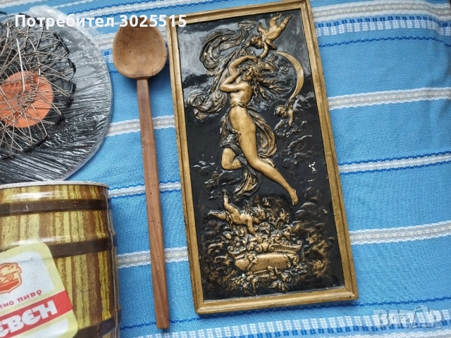 Стара дървена лъжица, стари вещи , снимка 3 - Антикварни и старинни предмети - 43257146