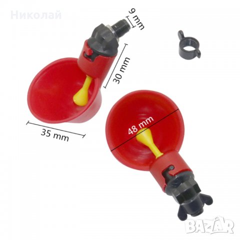 5 бр. Автоматични поилки с чашки за кокошки и други птици, снимка 3 - За птици - 31005385