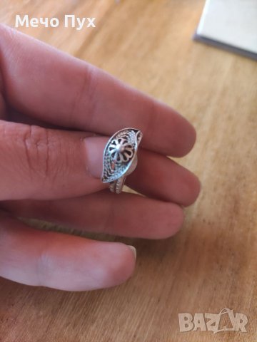 Стар сребърен пръстен филигран (58) 