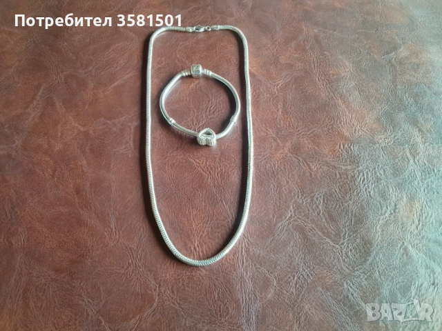 Сребърен Комплект Пандора, снимка 4 - Колиета, медальони, синджири - 54315590