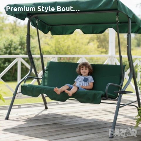 Градинска люлка с поставки за чаши - стабилност и комфорт, снимка 6 - Градински мебели, декорация  - 53882331