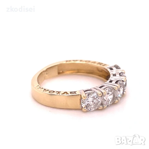 Златен дамски пръстен BULGARI 2,93гр. размер:49 14кр. проба:585 модел:36392-1, снимка 3 - Пръстени - 53045854