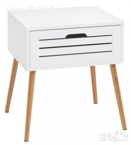 Красиво бяло нощно шкафче, снимка 2 - Шкафове - 37726018