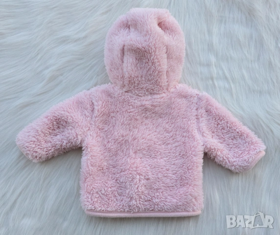 Бебешки пухен суичър за новородено, снимка 2 - Жилетки и елечета за бебе - 53911433