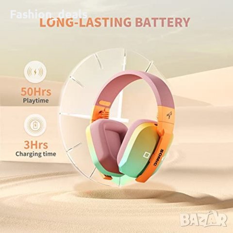 Нови SOMiC G810 Безжични леки слушалки с микрофон 50 часа работа PS4/5, снимка 4 - Bluetooth слушалки - 40102368