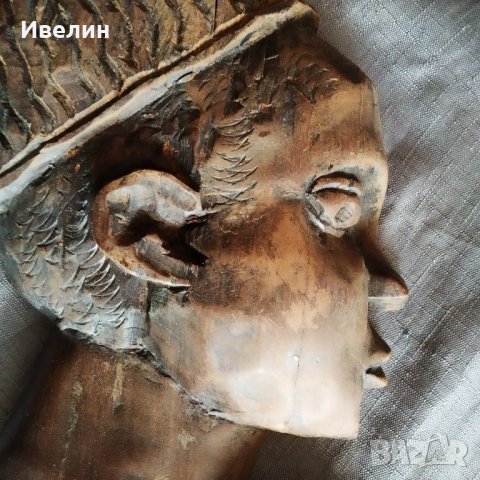 стара дървена маска, снимка 2 - Антикварни и старинни предмети - 29576317
