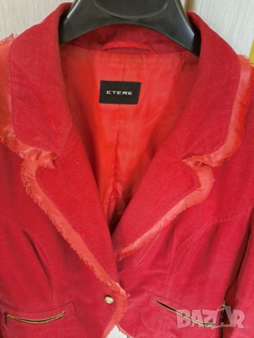 Червено кадифено сако, снимка 5 - Сака - 40718406