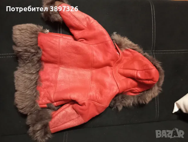 Зимно детско кожухче от естествена кожа и естествен косъм , снимка 3 - Детски якета и елеци - 48313422