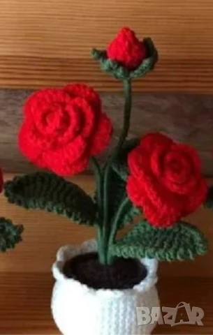 Плетено цвете в саксия  , снимка 4 - Декорация за дома - 51173490