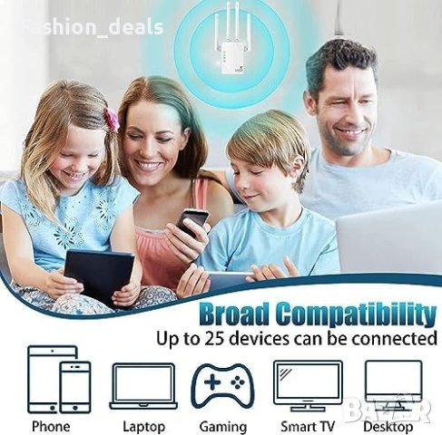 Нов двулентов антисмущаващ WiFi усилвател 1200Mbps 2.4GHz/5GHz , снимка 2 - Друга електроника - 42505536