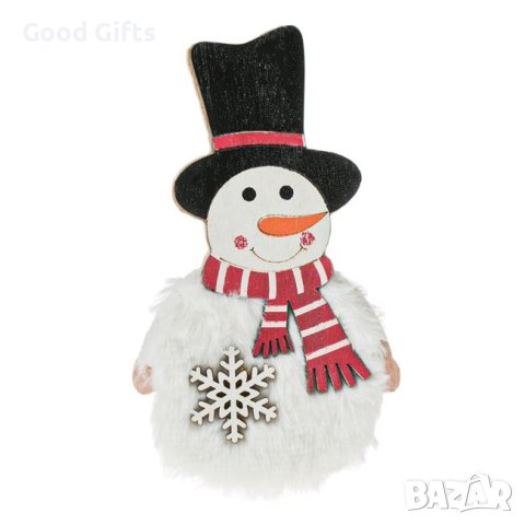 3 броя Дървени коледни фигурки за Коледна украса, XMAS, Снежен човек и Елен, снимка 3 - Декорация за дома - 42704551