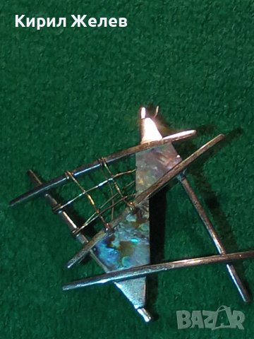 СТАРА АРТИСТИЧНА СЕДЕФЕНА СРЕБЪРНА ВИНТИДЖ АРТ БРОШКА РЪЧНА ИЗРАБОТКА с КРАЛСКИ СЕДЕФ 34496, снимка 15 - Антикварни и старинни предмети - 39535588