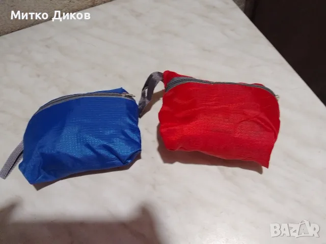 Сгъваема раница от промазан плат найлон 31х41см събрана 13х10 см