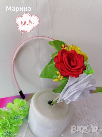 Диадема с цветя за народни танци , снимка 4 - Аксесоари за коса - 40620155