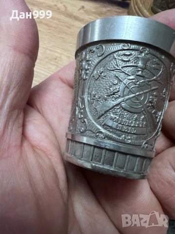 Винтидж комплект от шест калаени чашки, снимка 5 - Антикварни и старинни предмети - 53204660