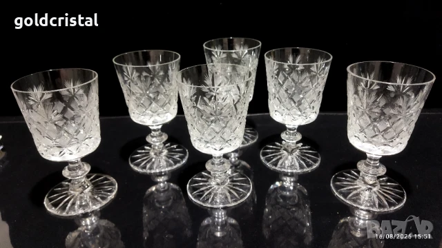 кристални чаши , снимка 2 - Антикварни и старинни предмети - 51410604