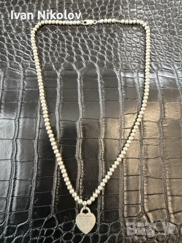 Сребърно Колие Tiffany &Co  оригинал!, снимка 3 - Колиета, медальони, синджири - 56181620