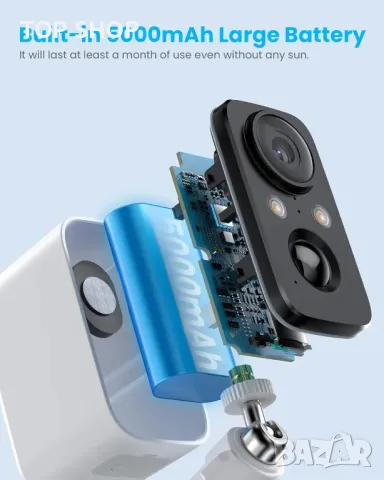 Акумулаторна камера със соларен панел FOAOOD DF 220, снимка 3 - Камери - 48485644