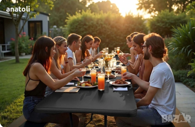 Комплект маса + 2 пейки за градина/тераса/двор  Сгъваеми, Метал/Пластмаса от Германия , снимка 8 - Градински мебели, декорация  - 54044304