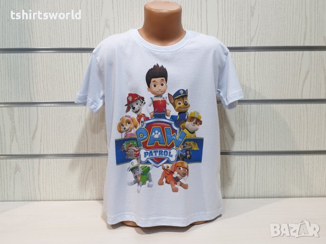 Нова детска тениска с дигитален печат PAW Patrol (Пес патрул) в бял цвят, снимка 5 - Детски тениски и потници - 36598934