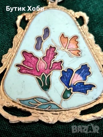 Стар медальон клетъчен емайл, снимка 5 - Антикварни и старинни предмети - 37830732
