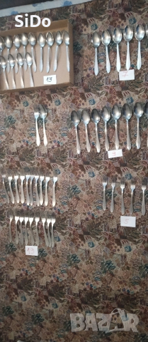 Лот 55 бр вилици, лъжици нови и запазени от времето от 1980г