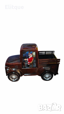 Ретро светеща коледна декорация „Кола с Дядо Коледа“ – винтидж празничен чар, снимка 4 - Коли, камиони, мотори, писти - 52831813