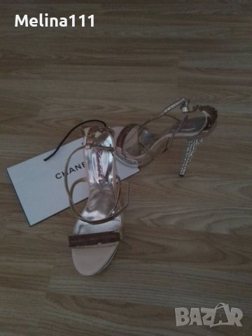 Дамски обувки на висок ток с камъни, снимка 1