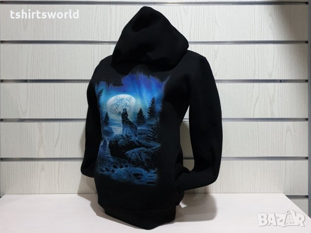 Нов дамски суичър с дигитален печат Вълк, пълнолуние, Серия вълци, снимка 7 - Суичъри - 31160431