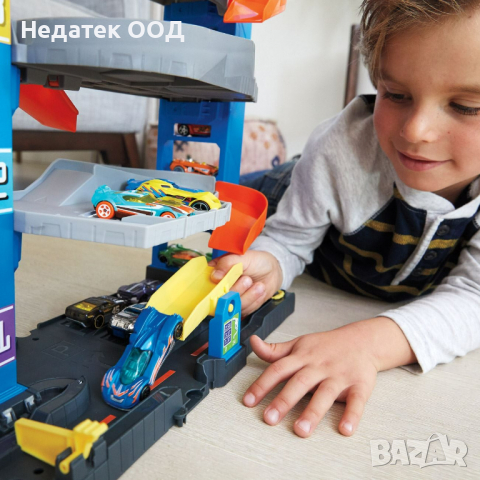 Гараж HOT WHEELS - City, 41x7.5x36 см, многоцветен, снимка 3 - Коли, камиони, мотори, писти - 36457342