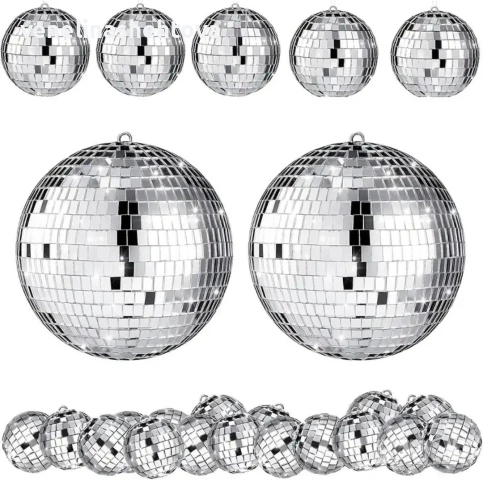 8см. сребриста огледална диско топка топки за декорация на торта парти 